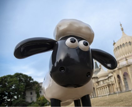 shaun the sheep sculpture outside cathedral