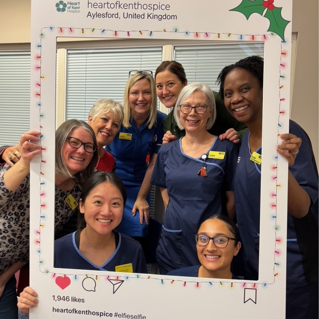 IPU Elfie Selfie Frame Colleagues from the Inpatient Unit pose with the elfie selfie frame