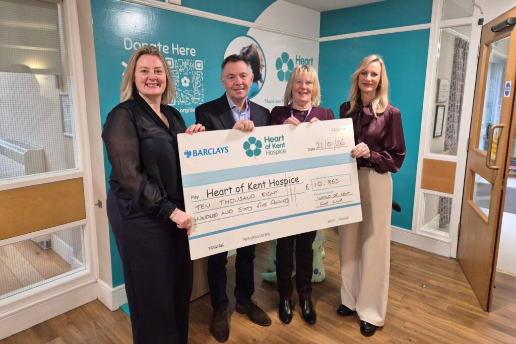 Weald of Kent Golf Club captains presenting a cheque to our Chief Exec at the hospice